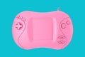 Pink Blank Old Portable Video Game Console. 3d Rendering Royalty Free Stock Photo