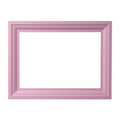 Pink blank picture frame, realistic horizontal picture frame. Empty white picture frame, mockup template isolated on Royalty Free Stock Photo