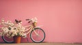 Pink Blossom Dreamscape with Vintage Bike