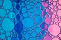Pink blue abstract bubbles background.