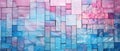 Pink and blue abstract grunge glass square mosaic tile mirror wall, creating a textured background, Ai Generated Royalty Free Stock Photo