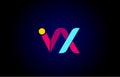 pink blue alphabet letter VX V X combination for company logo