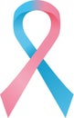 Pink and blue awereness ribbon. Infant and pre-natal death or premature birth symbol