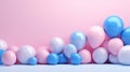 pink and blue balloons for gender party, parents-to-be and gender of the baby