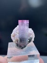 Pink and blue bi color  tourmaine with lepidolite specimen from skardu Pakistan Royalty Free Stock Photo