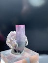 Pink and blue bi color  tourmaine with lepidolite specimen from skardu Pakistan Royalty Free Stock Photo