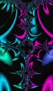 Pink, blue, black fractal design with ornaments - Artistic pattern, creative, computer generated art, wallpaper, background