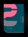Pink blue black number 2 logo icon flyer brochure poster pamphlet cover design layout