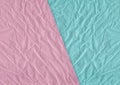 Pink, blue blank crumpled and grungy textured paper background Royalty Free Stock Photo