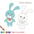 Pink and Blue Bunny to be colored. Game for kids.