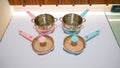 Pink and Blue Colored Teflon for Food Steamer