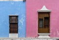 Colorful buildings in Campeche. Royalty Free Stock Photo