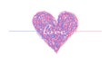 Pink and blue complicated lined heart