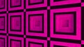 Pink and blue contrasting square plates motion background, seamless loop. Animation. Moving along an abstract wall