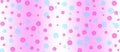 Pink and Blue Flowers Pattern in Pastel Pink and White Banner Background