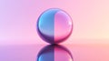 Pink and Blue Glass Sphere Reflection Royalty Free Stock Photo
