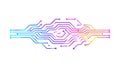 Pink and Blue Gradient Circuit Board Traces, vector design Generative AI Royalty Free Stock Photo