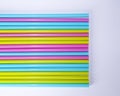 Pink, blue, green plastic tubes on a white background Royalty Free Stock Photo