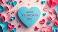 Pink and Blue heart ballons with HAPPY VALENTINES DAY message and greetings written on it best for backgrounds social media gift Royalty Free Stock Photo