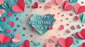 Pink and Blue heart ballons with HAPPY VALENTINES DAY message and greetings written on it best for backgrounds social media gift Royalty Free Stock Photo