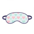 Pink and Blue Heart Pattern Sleep Mask Royalty Free Stock Photo