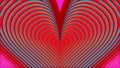 Pink and blue heart expand on glistening background