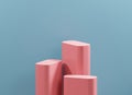 Pink and Blue Minimal Podium Platform For Product Display Showcase Presentation Background 3D Rendering Royalty Free Stock Photo