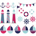 Pink Blue Nautical Royalty Free Stock Photo