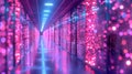 Pink and Blue Neon Corridor 3D Illustration Royalty Free Stock Photo