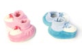 Pink and blue newborn shoes