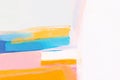 Pink blue and orange painted abstract background with textured brush strokes Royalty Free Stock Photo