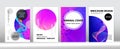 Pink Blue Purple Punk Vector Cover Template. Colorful Computing Music Wallpaper 3D Liquid Royalty Free Stock Photo