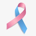 Pink and blue ribbon awareness Male Breast Cancer, Sudden Infant Death Syndrome SIDS , Prostate and Breast Cancer