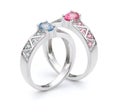 Pink and Blue Sapphire Engagement Rings