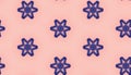 Pink and blue seamless floral background. template with geometric design. symmetric star shaped ornaments. Decorative raster