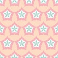 Pink blue seamless pattern star cosmos, decorative background for textile Royalty Free Stock Photo