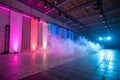 Pink and blue smoke glowing on floor Royalty Free Stock Photo