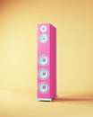 Pink Blue Speaker Tall Slim Music Audio Technology Cool Fun Studio Shot 80\'s Style