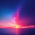 Pink and Blue Sunset Over the Ocean - Abstract Background Royalty Free Stock Photo