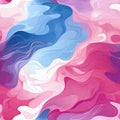 Pink and blue swirly abstract pattern with fluid color combinations (tiled)