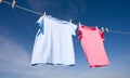 Pink and Blue T-Shirts Royalty Free Stock Photo