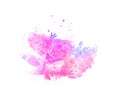 Pink and blue watercolor stain shades paint stroke graphic abstract background color splash Royalty Free Stock Photo
