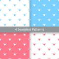 Pink, blue and white seamless pattern collection with simple crown