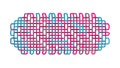 Pink and Blue Woven Texture Pattern Vector, vector design Generative AI Royalty Free Stock Photo