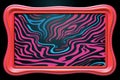 a pink and blue zebra print in a red frame Royalty Free Stock Photo