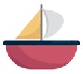 Pink boat, illustration, vector Royalty Free Stock Photo