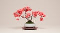 Pink Bonsai Tree On Round Base - Classic Still Life Composition