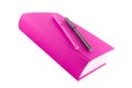 Pink book and markers Royalty Free Stock Photo