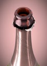 Pink Champagne Bottle Open Neck Royalty Free Stock Photo