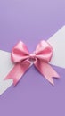 Pink Bow on Purple and White Background, Simple and Elegant Fashion Accessory